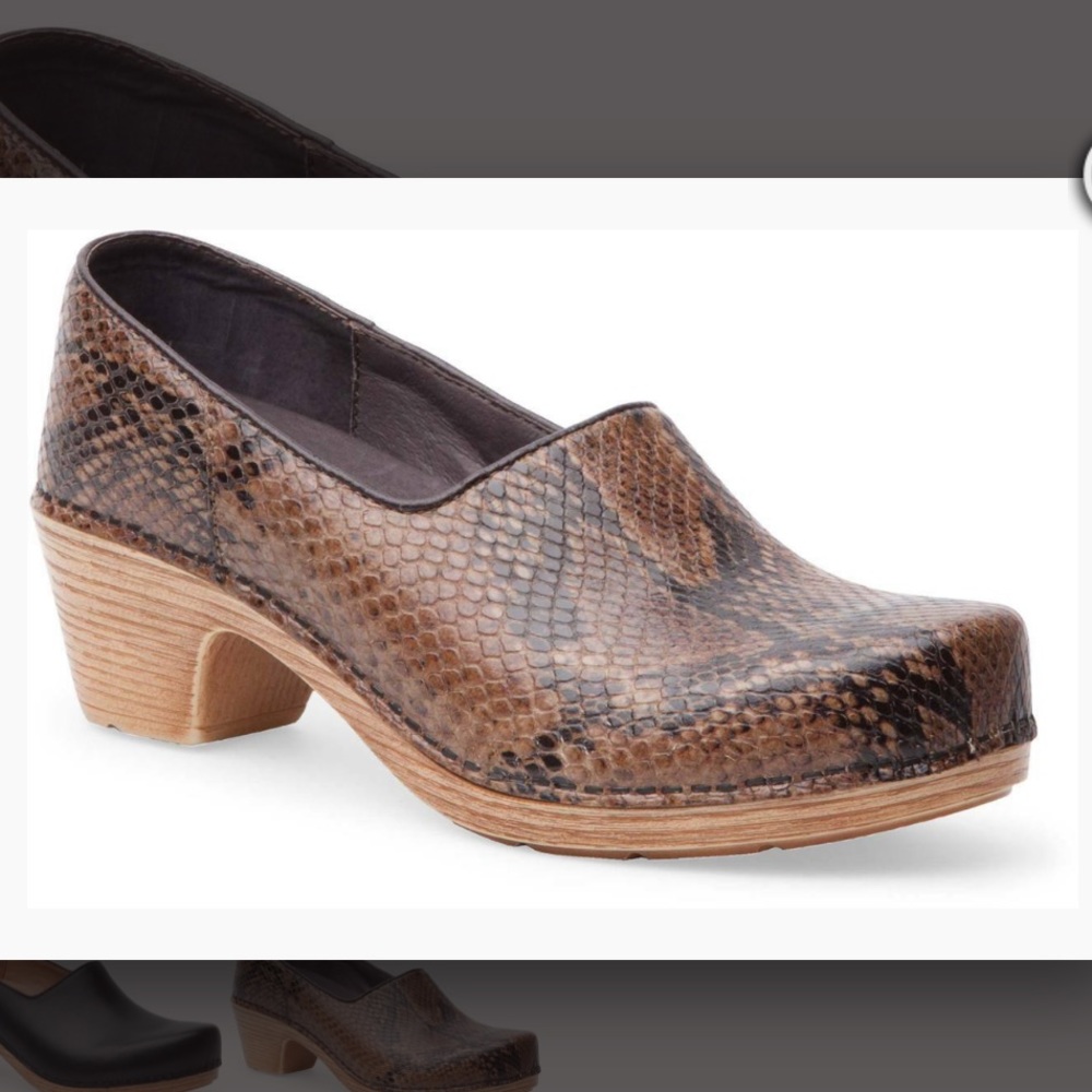 Dansko Marisol snake print clogs size 36